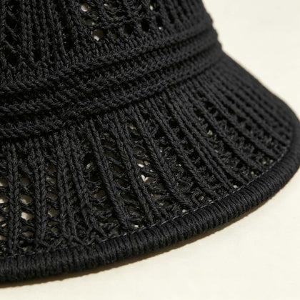 Hollow Knit Bucket Hat, Breathable Casual Sun Hat for Spring Summer
