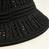 Hollow Knit Bucket Hat, Breathable Casual Sun Hat for Spring Summer
