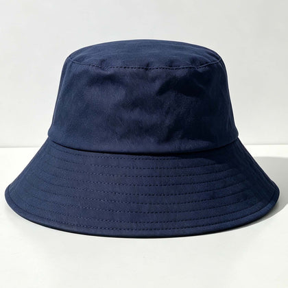 Navy Wide Brim Bucket Hat, Korean Versatile Sun Hat for Spring Summer