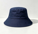 Navy Wide Brim Bucket Hat, Korean Versatile Sun Hat for Spring Summer