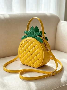Hot Sale Women Pineapple Shaped Handbag, Teen Crossbody Shoulder Bag for Daily Travel